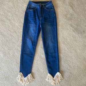 Shein fringe bottom jeans